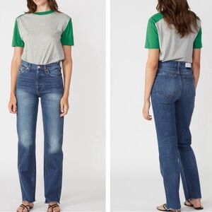 RE/DONE Originals High Rise Loose Jeans Distressed Straight Leg Size 29